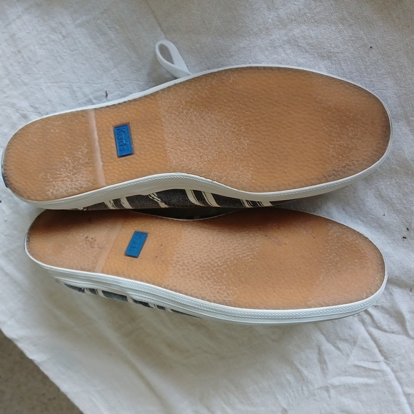 Keds Women's Champion Striped Casual Sneakers, gray stripe, tan trim,  7.5 - Picture 3 of 6